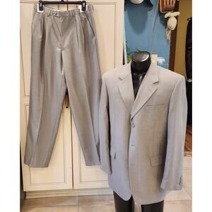 NEW Italian MODERN 2 Pc Custom SUIT 40 Jacket 33 Pant LIGHT GRAY Summer   $395